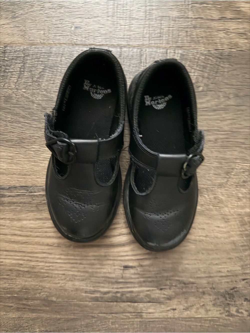 Dr. Martens Kids Black Mary Jane Strap Shoes